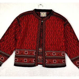 Dale of Norway Wool Farm Cottage Core Cardigan Nordic Clasp Sweater Womens Large
